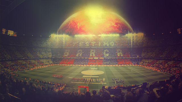 Nou Camp ARENA in SMOKE HD Wallpaper