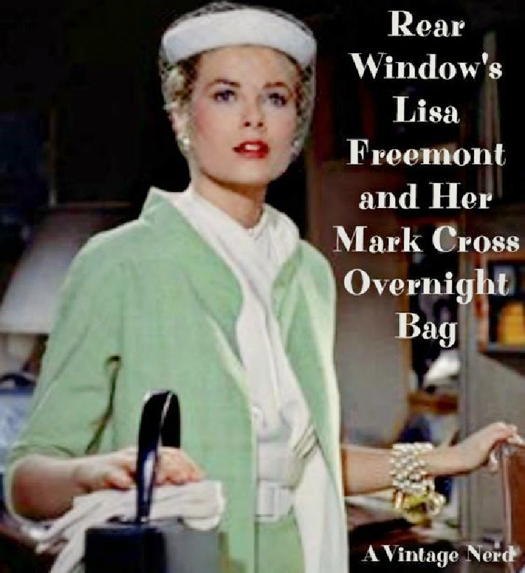 A Vintage Nerd, Lisa Freemont Mark Cross Overnight Bag, Rear Window, Alfred Hitchcock Movies, Mark Cross Handbag, Rear Window Mark Cross