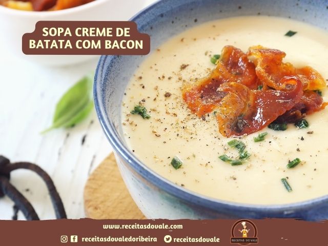 Receita de Sopa de Creme de Batata com Bacon