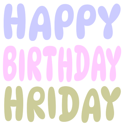 Happy Birthday Hriday (Sticker)