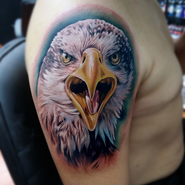 eagle+head++shoulder+tattoo