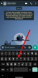 Cara Menulis Pangkat Kuadrat di WA Android