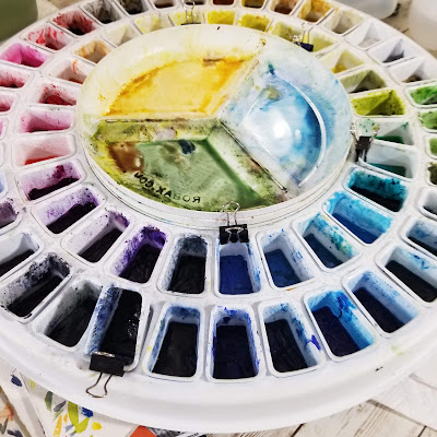 My watercolor palette.  © 2021 Christy Sheeler Artist