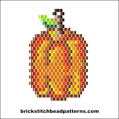 Free brick stitch seed bead earring pattern color chart