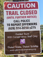 Sign at Colby Trail trailhead in Glendora