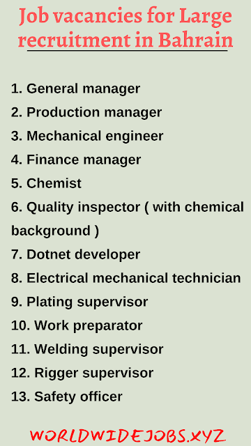 Job vacancies for Large recruitment in Bahrain