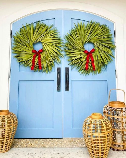 Tropical Island Palm Fronds Christmas Wreaths