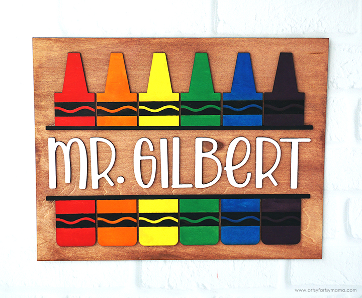 Crayon Teacher Name Sign