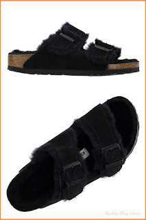 Women’s Arizona Shearling Suede Leather Footbed Sandals by Birkenstock - Buddy Blog Ideas