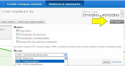 Alterar Moeda nos Relatórios do AdSense - Ver Ganhos em Real