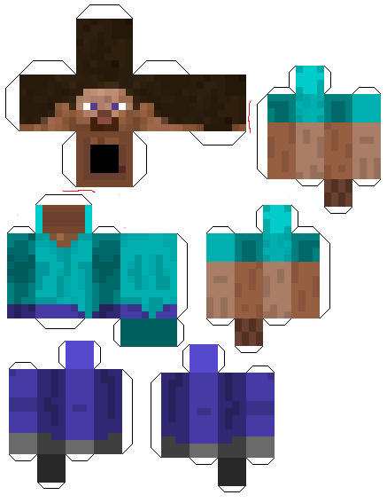 Minecraft papercraft, printable character cut out of Steve