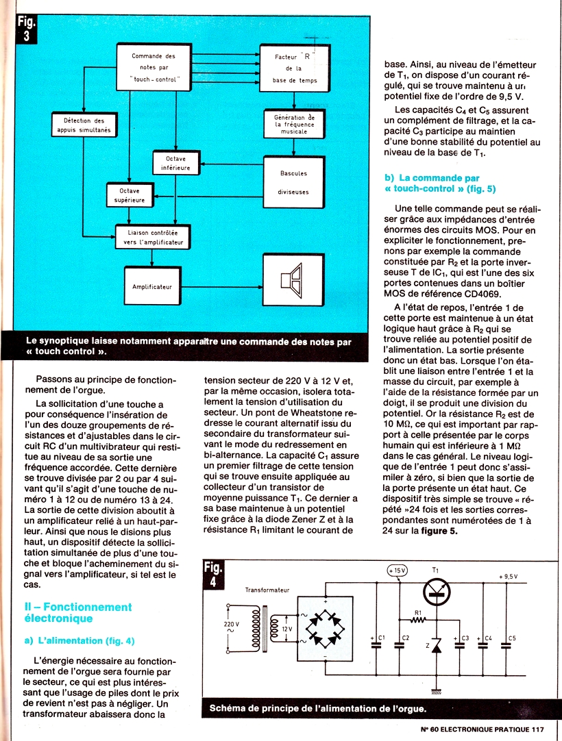 Electronique Pratique n.60 Jan_1983  Órgão eletrônico de TOQUE SENSITIVO