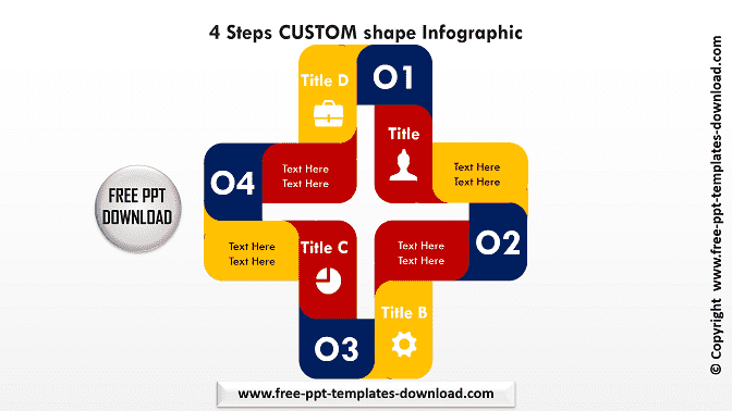 4 Steps Custom Shape Infographic Template Download