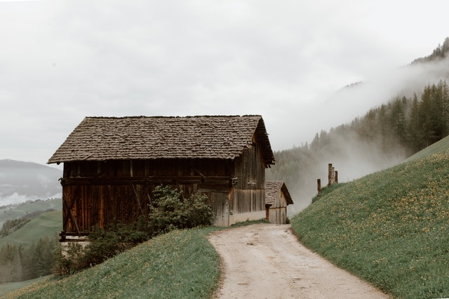 House near rough road