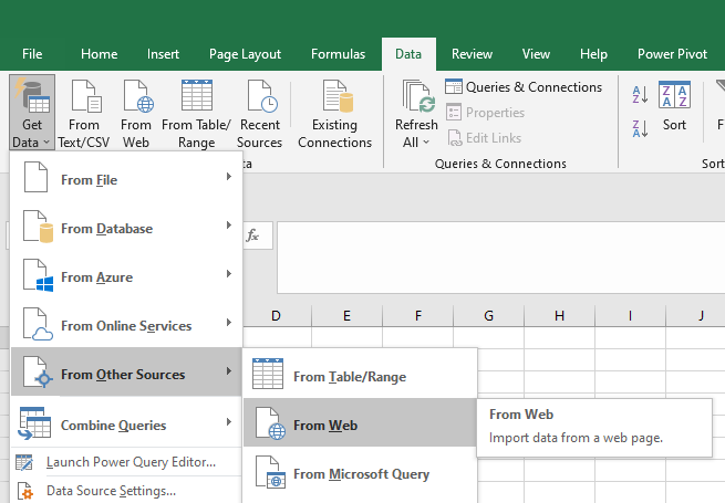 Wikipedia Table Directly Into Excel