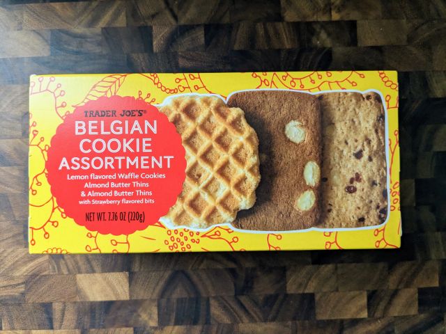 Trader Joe's Belgian Cookie Assortment packaging.