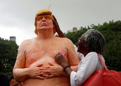 Checkout This N@ked Statue Of Donald Trump Which Appeared In A New York Park. (Photos)