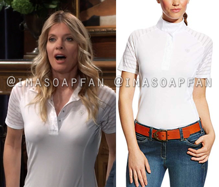 Nina Reeves, Michelle Stafford, White Riding Shirt, General Hospital, GH