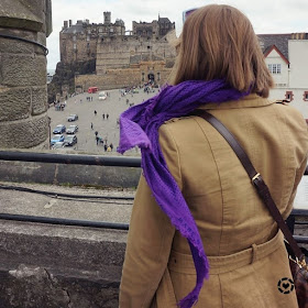 photo viewpoint from camera obscura over Edinburgh castle trench coat winter | awayfromtheblue instagram