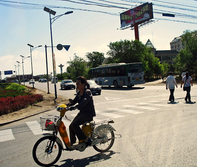 road crossing with two-wheeler in Beijing