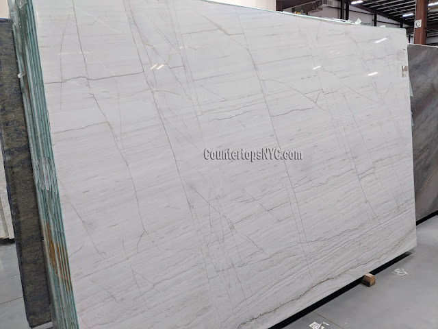 Calacatta White Macaubas Quartzite Slabs for Countertops NYC