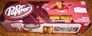 side of Dr Pepper Iron Man 2 box