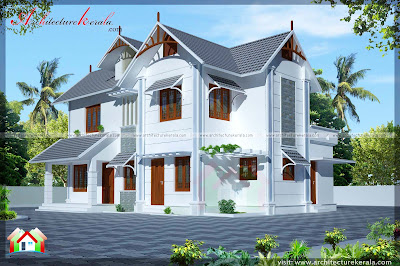 THREE BEDROOM  HOUSE  PLAN  AND ELEVATION  IN 2000 SQ FT 
