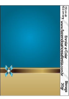 Azul y Dorado: Etiquetas para Candy Bar de Primera Comunión para Imprimir Gratis.
