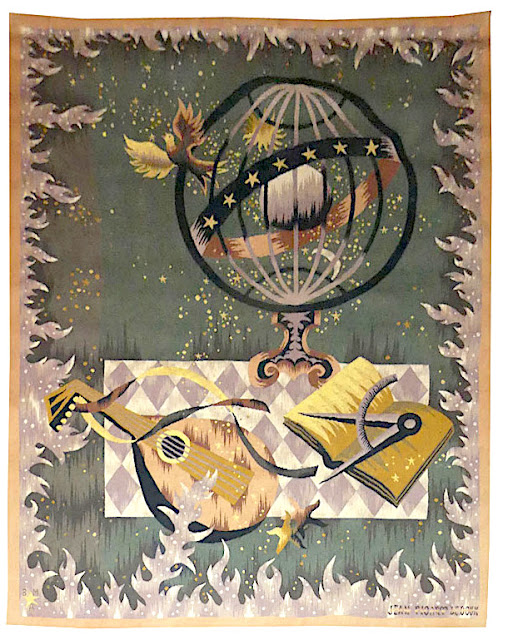 Jean-Picart-Le-Doux (1902 - 1982) Le méridien étoilé, 1948 Tapisserie en laine, 156 x118 cm Atelier Berthaut à Aubusson. Collection privée