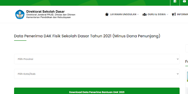 Cara Melihat Data Sekolah Penerima Bantuan DAK Tahun 2021