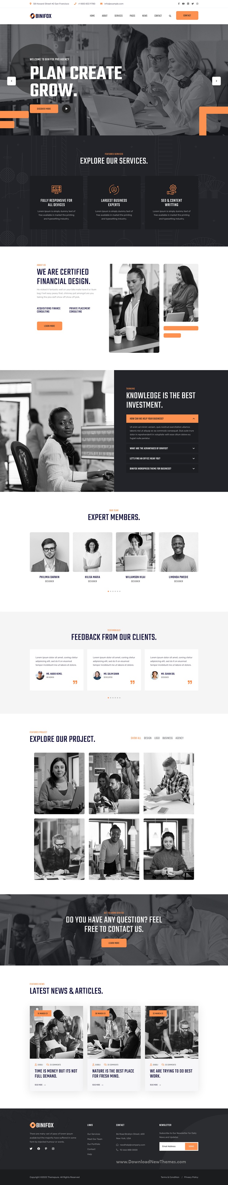 Binifox - Digital Agency Services Vue JS Template Review