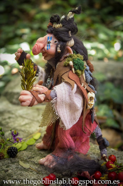 ooak doll fantasy creature Meg Berriebag healer goblin