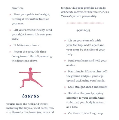 TAURUS yoga pose info