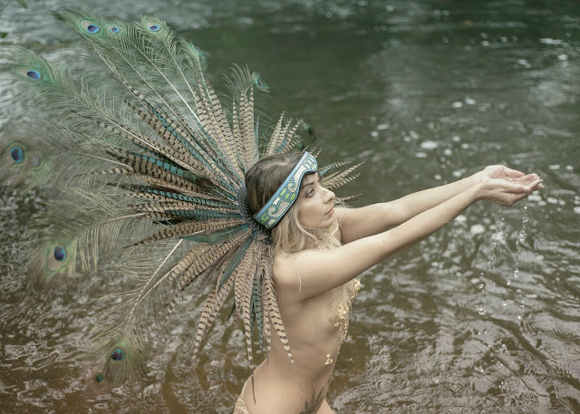 Yvette Marie Ramirez Aztec Goddess Cosplay water moon nature model