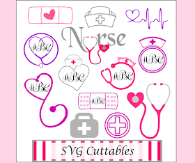 nursing SVG monogram set