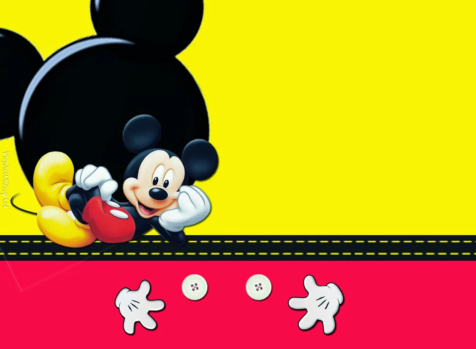  Mickey: Free Printable Invitations, Cards or Photo Frames. 