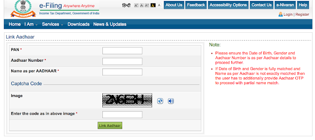 How to link Aadhar Card Number with PAN?