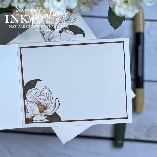 Inside the Stampin' Up! Magnolia Mood Thank You card | Nature's INKspirations by Angie McKenzie