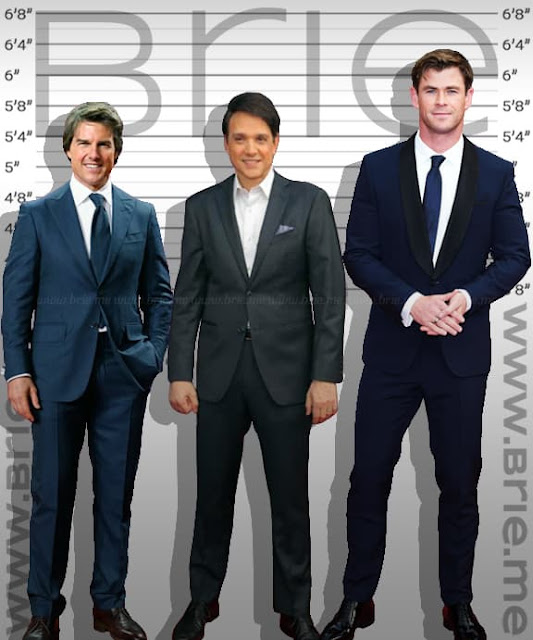 Ralph Macchio standing with Tom Cruise and Chris Hemsworth