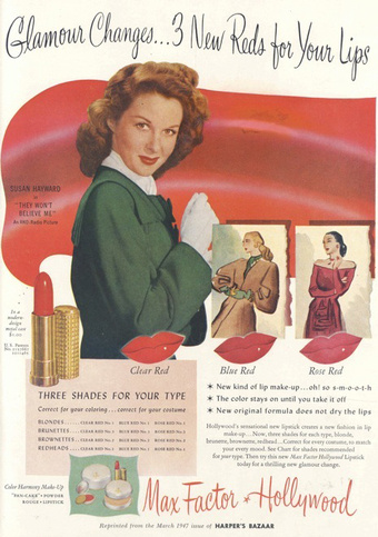 1940s Max Factor ad Just Peachy, Darling