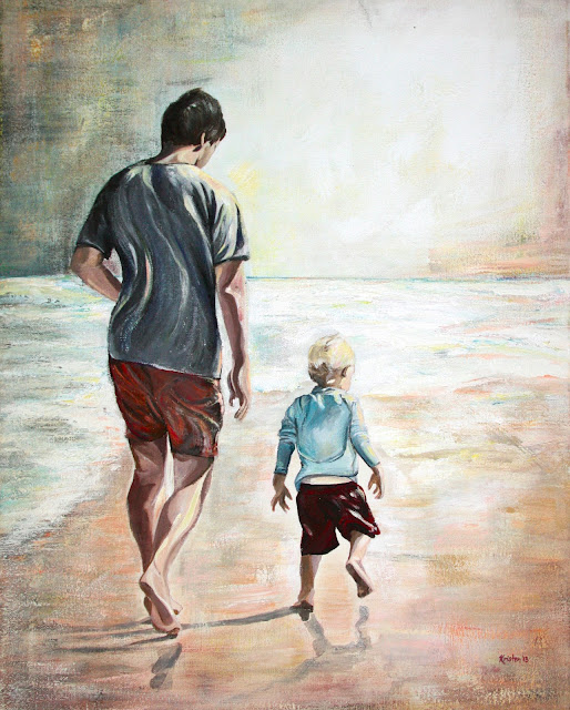 beach portrait painting