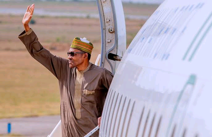 Buhari and seven ministers are on their way to Spain.