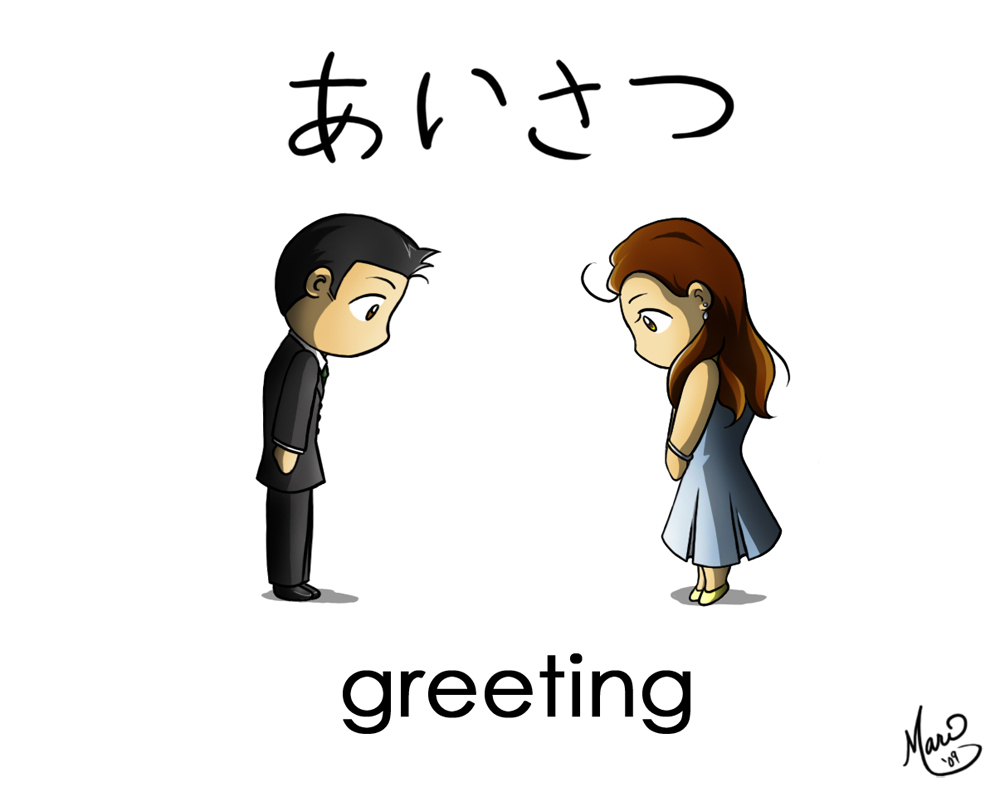 Mengucapkan Salam  dalam Bahasa Jepang  AISATSU dengan 