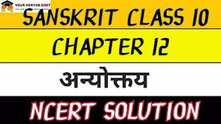 NCERT Solutions for Class 10 Sanskrit Chapter 12 अन्योक्तय: