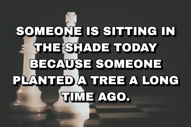 Someone is sitting in the shade today because someone planted a tree a long time ago. Warren Buffett