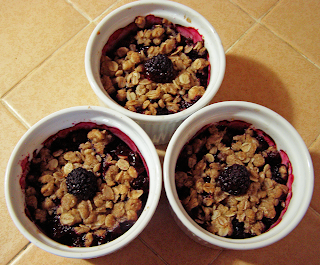 3 Blackberry Cobblers After Baking