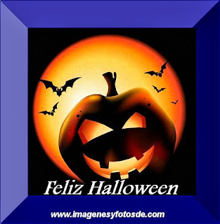 Feliz Halloween con Calabaza y Murcielagos