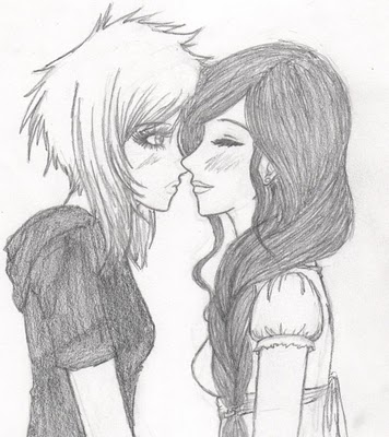 emo love kiss cartoon. emolovekisspictures love