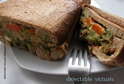 stuffed vegetable bread loaf