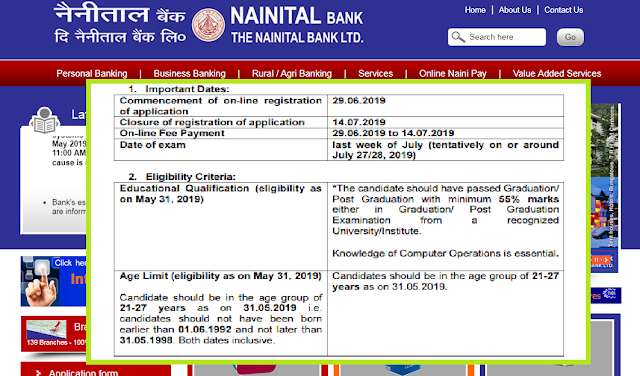 Apply Online Now - Nainital Bank Clerk Recruitment 2019